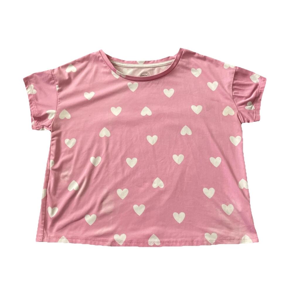 💖 Wonder Nation Girls Heart Tee – Size L Plus 10/12 – Pink